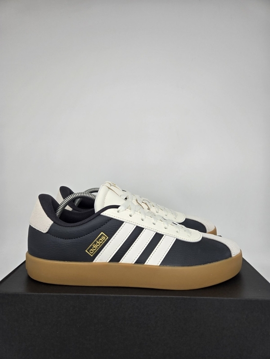 Adidas Men\'s VL Court 3.0 JR8638 Carbon Core White Gold Metallic Shoes Size 12 main image 8